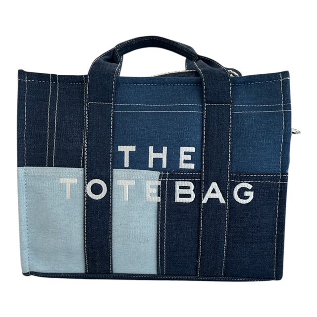 Γυναικεία Τσάντα Χειρός Ώμου Navy Blue Στυλ Tote Μεγάλη