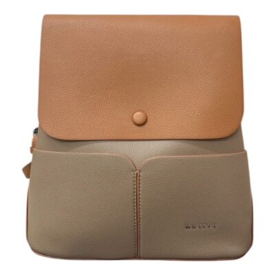Γυναικείο Backpack MAXFLY Δίχρωμο Ταμπά–Μπεζ με Μαγνητικό Κλείσιμο